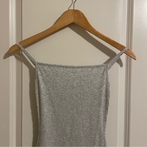 NWT SKIMS Chandelier Lounge Mini Dress Ribbed Light Heather Gray Jewels Size XS - Picture 6 of 11